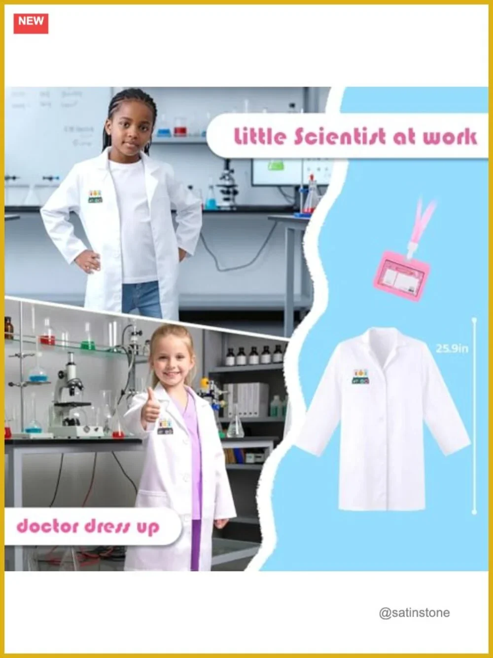 Girls Career Dress Up Costume Set 4-in-1 Doctor Firefighter Police